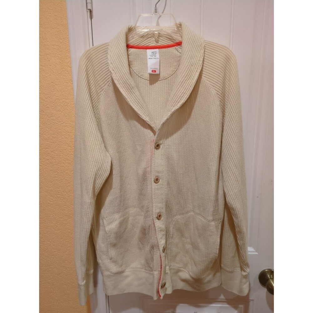 Jack Threads Men’s Knit Sweater Collared  Button Closure Pockets Classic XLarge